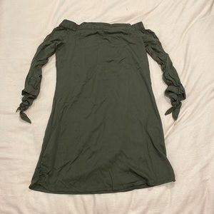Green off the shoulder dress in size small
